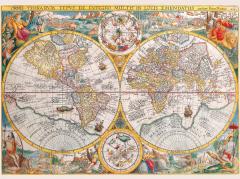 Historyczna mapa świata 1594r. - 1500 el.